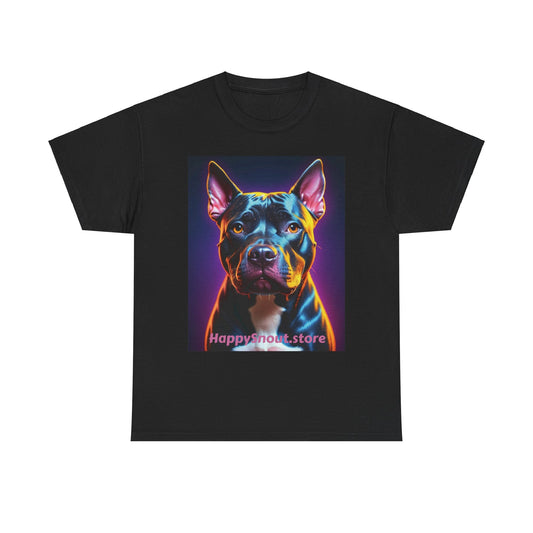 Black Pitbull HappySnout Unisex Heavy Cotton Tee